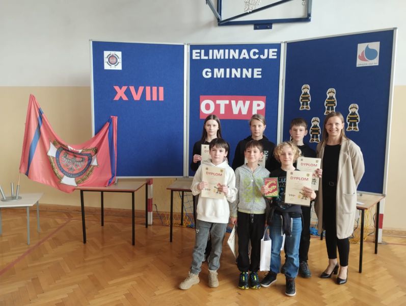 Sukces uczniów naszej szkoły w gminnym etapie konkursu wiedzy pożarniczej „Młodzież zapobiega pożarom”